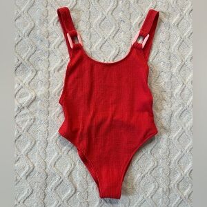 Aerie | Red Popcorn Textured One Piece Bathing Suit